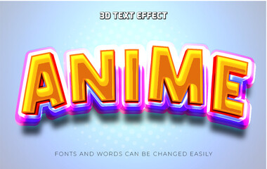 Anime title 3d editable text effect style