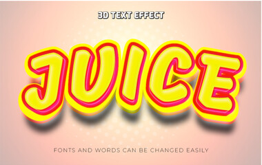 Juice 3d editable text effect style