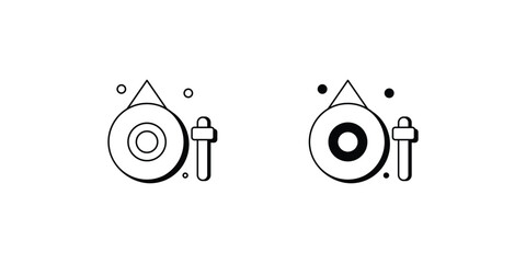 gong set icon with white background vector stock illustration