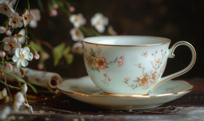 Fototapeta premium porcelain delicate tea cup