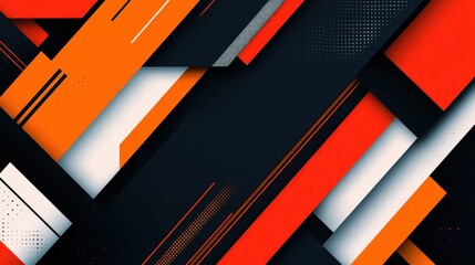 Modern abstract geometric background with vibrant red and black lines and shapes creating a dynamic and bold design.