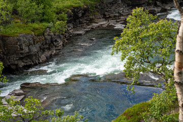 Abisko river canyon in Abisko National Park, Sweden