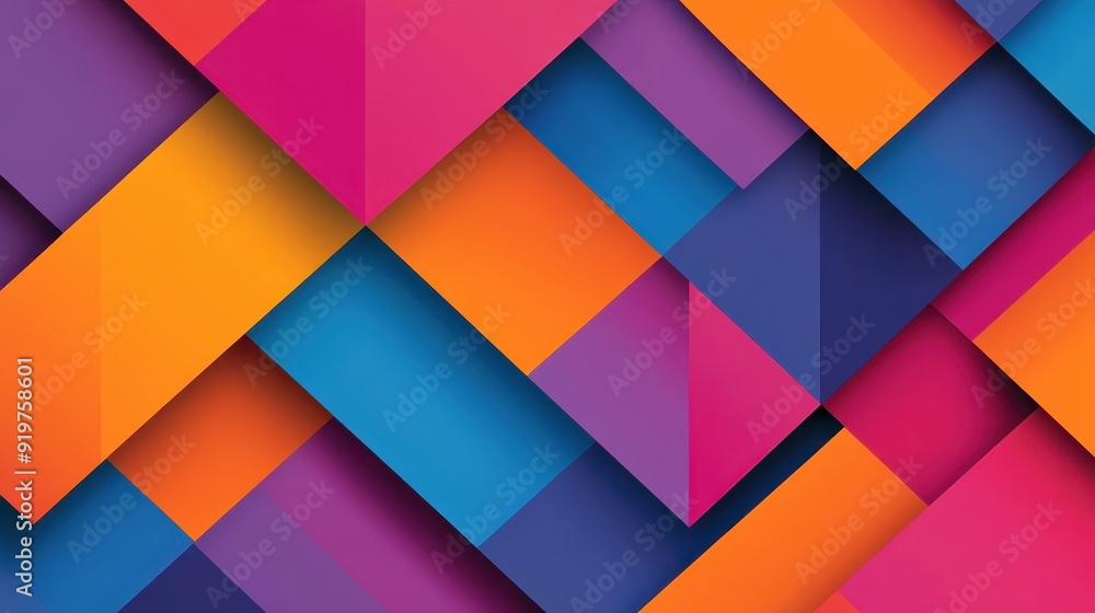 Poster abstract geometric background with vibrant colors and overlapping shapes. perfect for modern designs