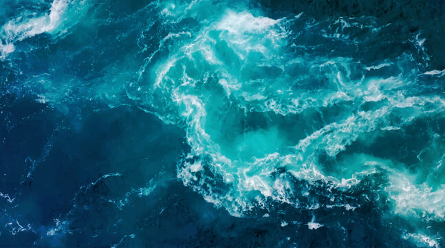 Abstract background. Waves of water of the river and the sea meet each other during high tide and low tide
