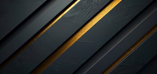Obraz premium Abstract dark background with gold lines.