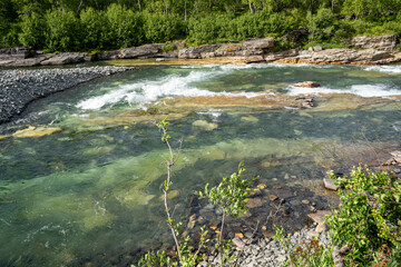 Abisko river canyon in Abisko National Park, Sweden