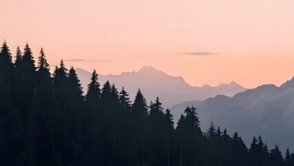 sunset in the mountains. sunrise in the mountains. sunset over the cloudy mountain. sunlight over mountain. trees in the mountain. snowy mountain. mountain peak.