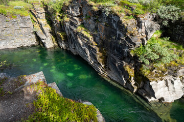 Obraz premium Abisko river canyon in Abisko National Park, Sweden