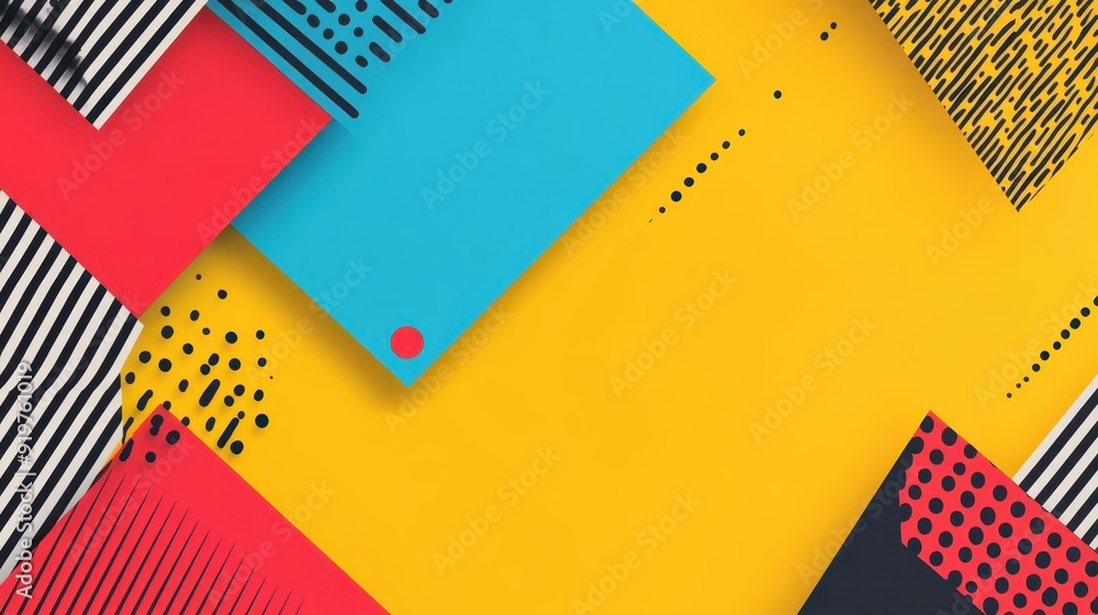 Poster vibrant abstract geometric background with bold colors and patterns. perfect for creative design pro