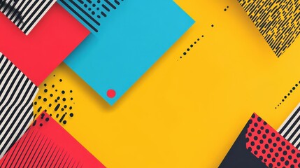 Vibrant abstract geometric background with bold colors and patterns. Perfect for creative design projects, prints, and digital artwork.