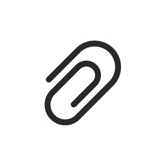 Paper clip outlined illustration isolated. Attachment symbol for User Interface. Vector icons in flat style