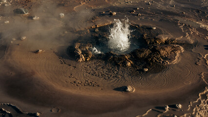 Close-up View of Geyser