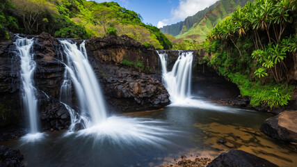 Fototapeta premium Kauai Waterfalls and Jungle 