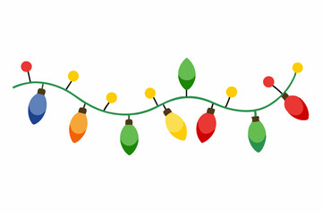 Christmas light bulb. Colorful christmas lights bulbs isolated on white background