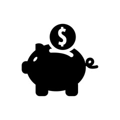 piggybank savings icon on white background