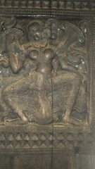 Wood Carvings of Embekka Devalaya (Embekka Temple), Udunuwara, Kandy, Sri Lanka.