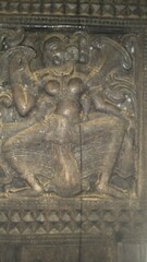 Wood Carvings of Embekka Devalaya (Embekka Temple), Udunuwara, Kandy, Sri Lanka.