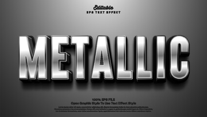 Metallic 3d bold editable text effect style.