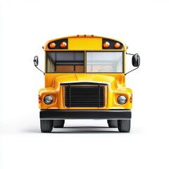 Fototapeta premium Yellow School Bus Isolated on White Background