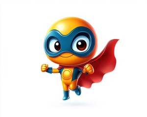 Obraz premium Superhero Emoji Character Flying with Capes