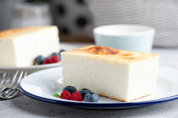Cottage cheese casserole slice