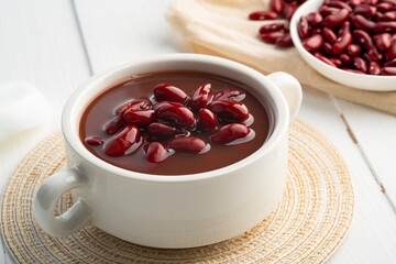 Red Beans Sweet Soup.Boiled bean in Syrup (Thai Dessert)