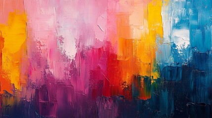 Colorful painting in art gallery
