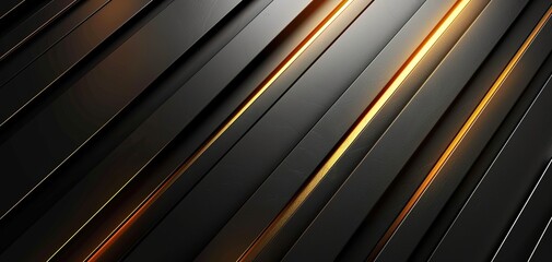 Obraz premium Abstract diagonal lines in black and gold with texture.