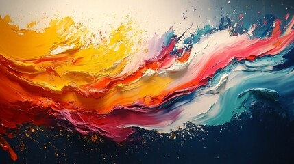 Colorful painting in art gallery