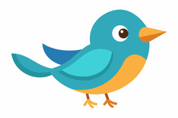 Vector design of a cute bird on white background 