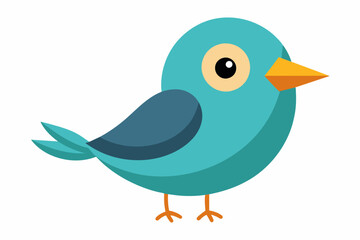 Vector design of a cute bird on white background 