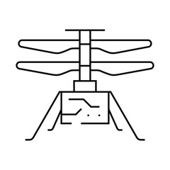 mars helicopter planet line icon vector. mars helicopter planet sign. isolated contour symbol black illustration