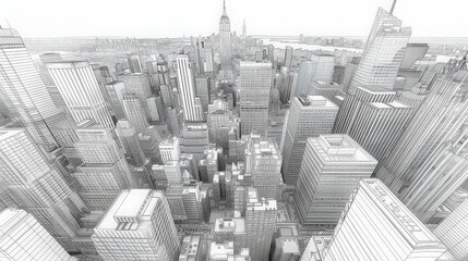 3D illustration Imagination architecture building construction pe3D illustration Imagination architecture building rspective design,modern urban building line drawing abstract background. ai generated