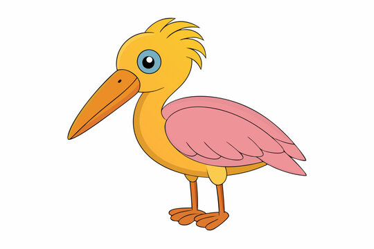 recommend clip art: Kawaii Eurasian Spoonbill Bird Vector Illustration Clipart