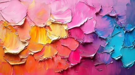 Colorful painting in art gallery