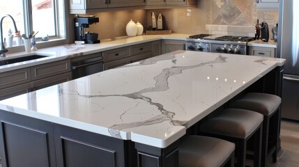 Quartz Counter Tops for Kitchen and Bathroom. Premium Stone Surface for Worktops