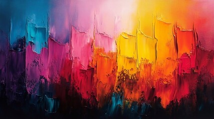 Colorful painting in art gallery