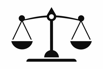 Vector design of balance scales on white background 