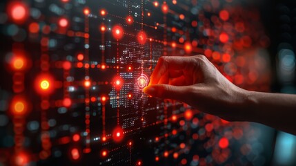 AI, Machine learning, robot hand ai artificial intelligence assistance human touching on big data network connection Lock icon and internet network security technology. ai generated