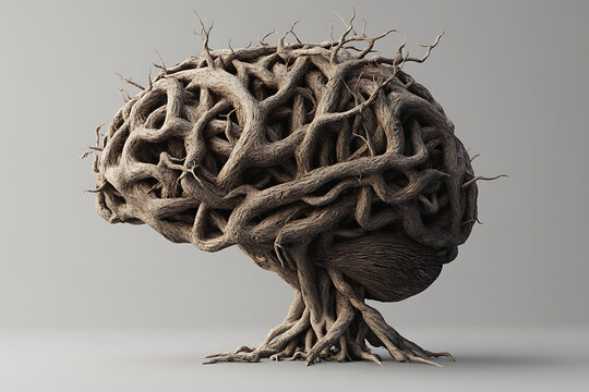 3d brain in white background