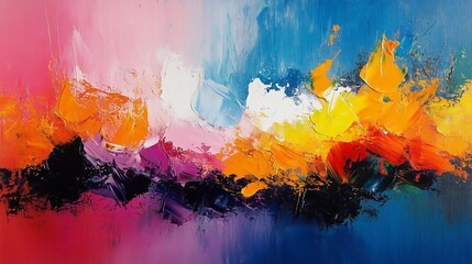 Colorful painting in art gallery