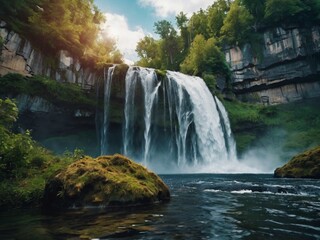 Obraz premium waterfall in autumn