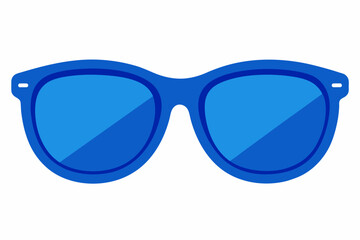 Fototapeta premium Vector design of blue sunglasses on white background''