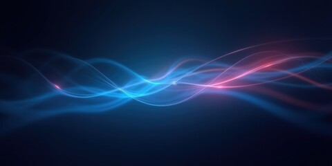 Fototapeta premium Abstract Blue and Pink Waves Background - Digital Art, Modern Design, Technology, Future