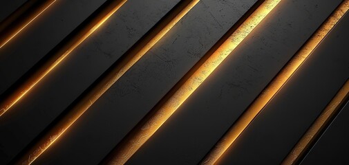 Obraz premium Black and gold abstract background with diagonal lines.