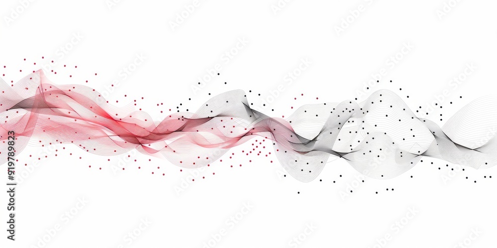 Poster a dynamic abstract design showcasing flowing waves and particles to create a striking modern aesthet