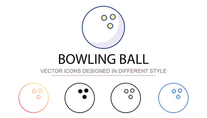 Bowling Ball icon design with white background stock illustration