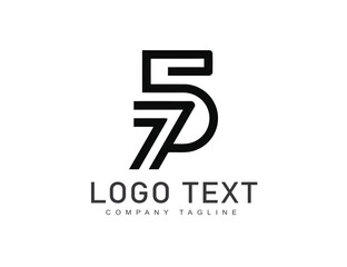 7 5 initial logo sign design