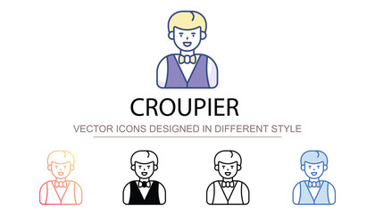 Croupier icon design with white background stock illustration