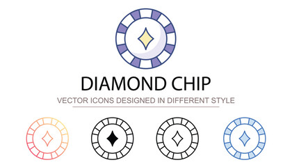Diamond Chip icon design with white background stock illustration